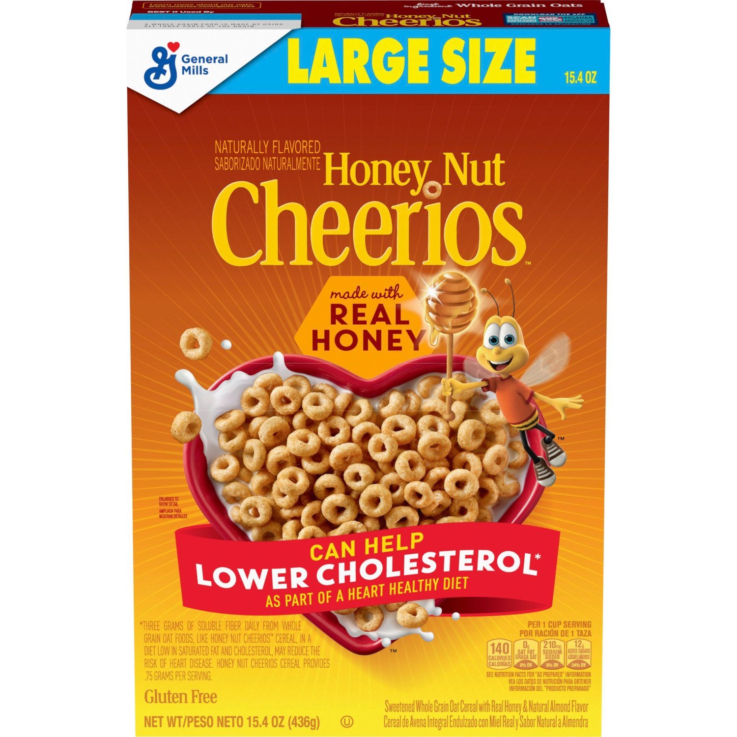 General Mills Honey Nut Cheerios Large Size Box - 15.4oz
