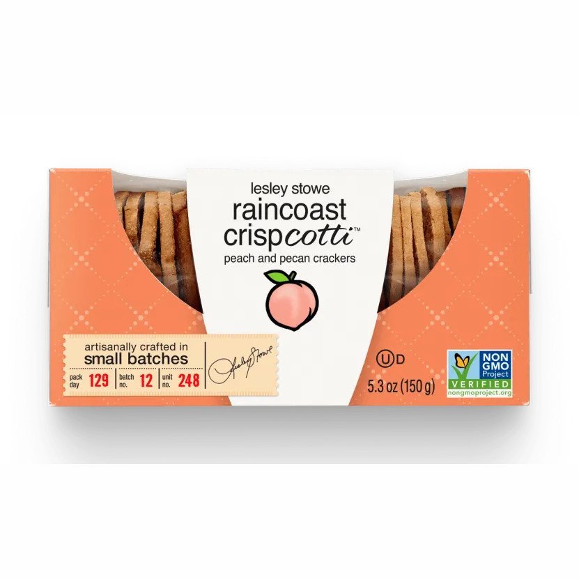 Lesley Stowe Raincoast Peach & Pecan Crackers - 5.3oz