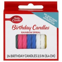 Betty Crocker Rainbow Spiral Birthday Candles - 24ct