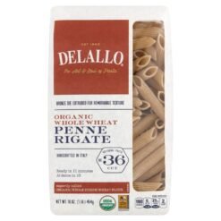 Delallo Pasta Organic Whole Wheat Penne Rigate - 16oz