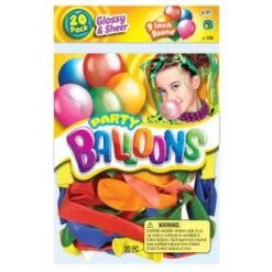Ja-Ru Party Balloons 9 Inch Round Glossy & Sheer - 20ct