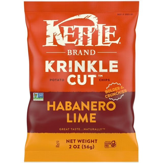 Kettle Chips Small Bag Krinkle Cut Habanero Lime - 2oz