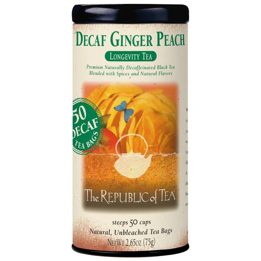 The Republic of Tea Decaf Ginger Peach Tea Bags - 2.65oz