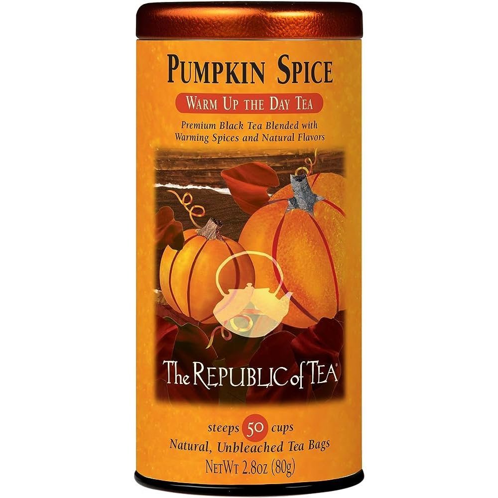 The Republic of Tea Pumpkin Spice Black Tea Bags 50 Ct.