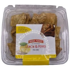 Baba Foods Pita Chips Lemon Pepper - 16oz
