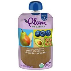Plum Organics Baby Food Pear, Blueberry, Avocado + Granola - 3.5oz