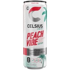 Celsius Live Fit Peach Vibe Sparkling White Peach - 12oz.